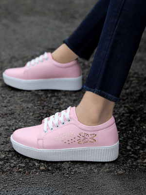 K' Footlance Mesh Sports Shoes Walking Sneakers For Women(Pink , 8)