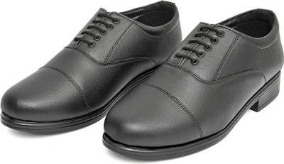 BTOM Lightweight Faux Leather Police and Oxford Police Shoes for Men Boots For Men Oxford For Men(Black , 8)