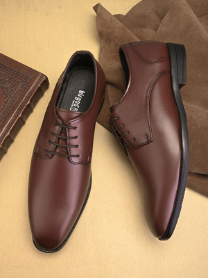 Birgos Brown Formal Lace-Up OfficeWear, Party Wear Lace Up For Men(Brown , 7)