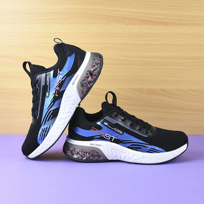 CAMPUS FIRST Men's Sports Shoes | PU Foam Comfort & Ball-Tech Support | Lace-Up Running Shoes For Men(Black , 8)