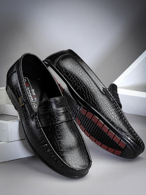 action Lightweight | Comfortable | Trendy | Daily Wear | Synthetic Leather Loafers For Men(Black , 6)
