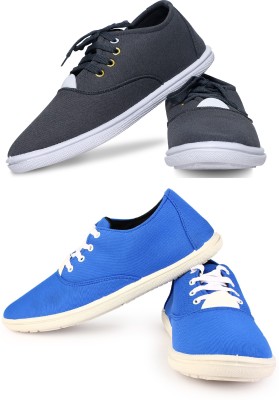 KANEGGYE Sneakers For Men(Grey, Dark Blue , 10)