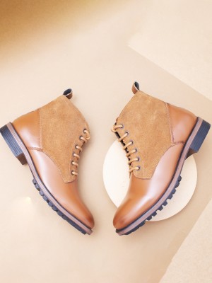 BIG FOX Men's RX-1 Casual/ Outdoor/ Partywear Shoes Boots For Men(Tan)