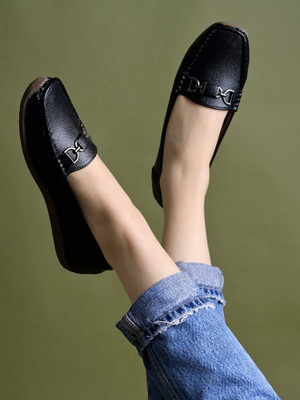 SHOETOPIA Smart Casual Shoes Daily | Formal Wear | College Wear Loafers For Girls Loafers For Women(Black , 4)