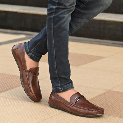 GWALK Loafers For Mens Casual shoes for mens Party wear shoes for mens Loafers For Men(Tan , 9)