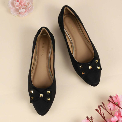 METRO Women's Black Slip On closure Casual - Bellies with Flat sole Bellies For Women(Black , 4)