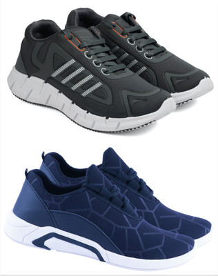 Free Kicks Combo Of 2 Shoes FK- B2-Beat & FK-Lysha Sneakers For Men(Blue , 8)