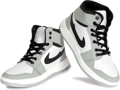 overstar HIGH TOP CASUAL SHOES Boots Sneakers For Men(Grey , 7)