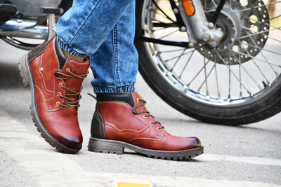 Vellinto Royal Look Boots For Men ll Latest Synthetic Leather Boots for Men Boots For Men(Tan , 6)