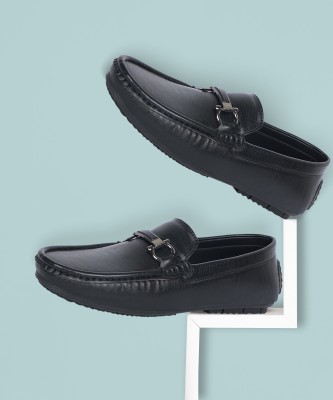 aadi Synthetic Leather |Lightweight|Comfort|Summer|Trendy|Walking|Outdoor|Daily Use Loafers For Men(Black)