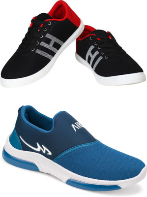 Free Kicks Combo Of 2 Shoes FK-MCW-145 & FK-Mexico Sneakers For Men(Blue , 10)