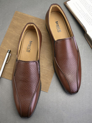 Birgos Latest Design Brown Textured Stylish Formal Office and Party For Men(Brown , 8)
