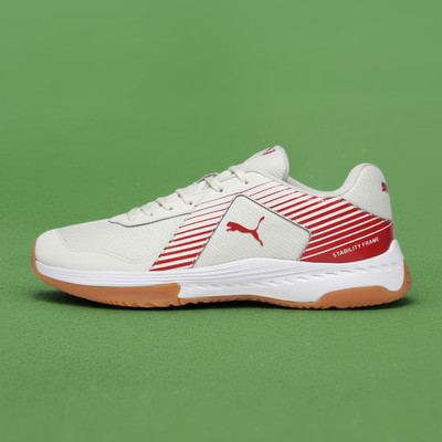 PUMA Badminton Smash Sprint Badminton Shoes For Men(White , 8)