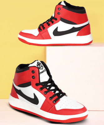 STREETLOOK STREETLOOK Latest Stylish Casual Boot sneakers shoe for men High Tops For Men(Red , 9)