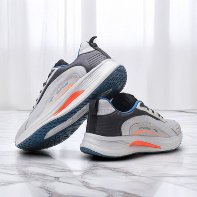 asian Civic-04 Men’s Training & Running Shoe | Lightweight Shoe with Arch Support Running Shoes For Men(Grey, Black , 8)