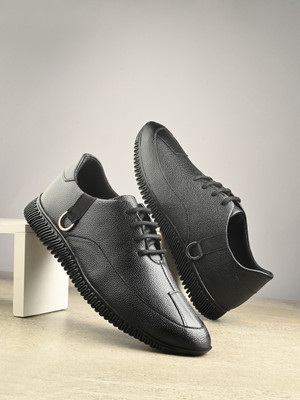 Server Men's PU Synthetic Leather Casuals For Men(Black , 10)