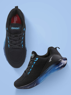 asian Crystal-13 Black sky Sports Transparent Sole Technology For Men(Black, Blue , 11)