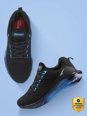 asian Crystal-13 Black sky Sports Transparent Sole Technology For Men(Black, Blue , 6)