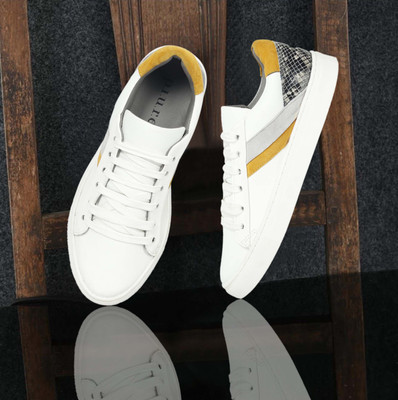 Vannix Pure Leather shoe Sneakers For Women(White , 8)