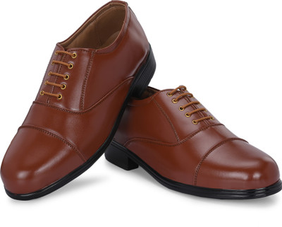B-Fox Men's Leather Officer Uniform Shoes Light Weight Ultimate Comfort Outdoors For Men(Tan , 6)