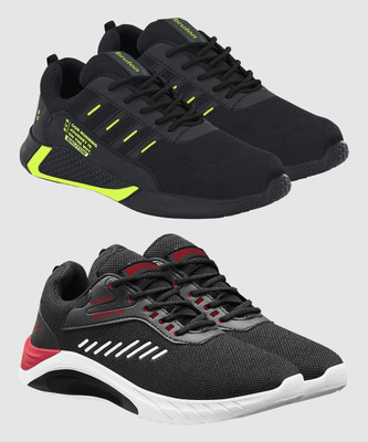 BRUTON 2 Combo Sneaker Shoes Sneakers For Men(Black, Red , 10)
