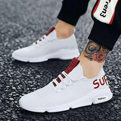 Jumpink New Stylish|Comfort|Trendy|Walking|Outdoor|Daily Use Shoes For Men White Casuals For Men(White , 6)