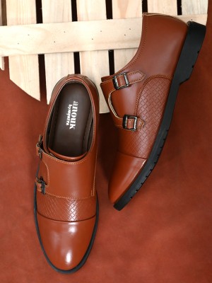 ANOUK Comfortable Formal Shoes Monk Strap For Men(Tan)