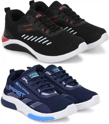 Sonolite Combo Pack Of 2 Sneakers For Men(Black, Navy , 7)