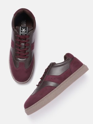 WROGN Sneakers For Men(Maroon , 8)