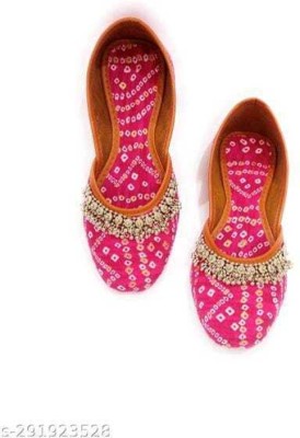 Miss beauty New Girls Designer Wedding Ethnic Punjabi Jutis For Women Jutis For Women(Pink , 4)