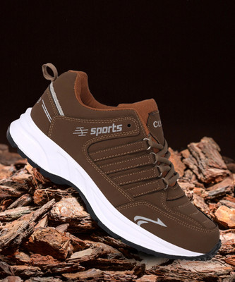 CLYMB cosko Lace up walking outdoor waterproof running Running Shoes For Men(Brown , 12)