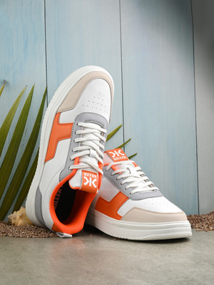 KILLER KLR-009 03 Sneakers For Men(Off White, White, Orange, Grey , 9)