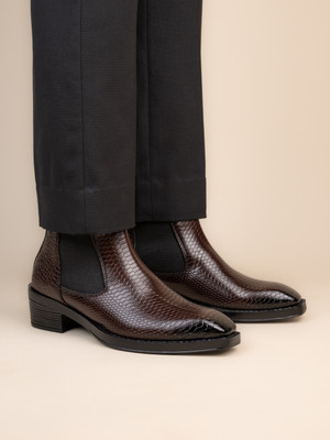 Mark Range Handmade High-Top Boots for Everyday Style Lightweight Cushioned Footbed Boots For Men(Brown , 7)