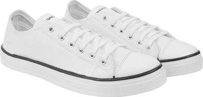 Unistar Unistar Men's Low-Top Canvas Shoes With Rugged Sole & Lace-Up (7, White) Canvas Shoes For Men(White , 7)