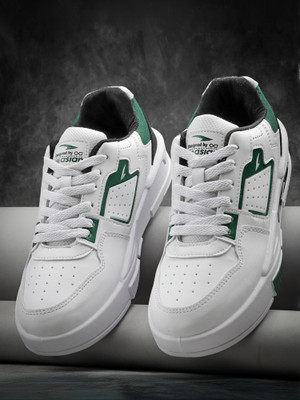 asian Casual Sneaker Shoes for Men | Soft Cushioned Insole || Mexico-02 Sneakers For Men(White, Green , 10)