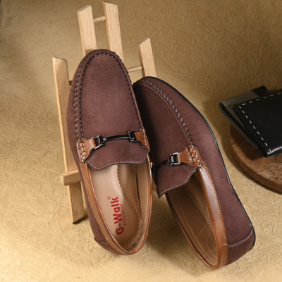 G WALK Loafers For Men(Brown , 7)