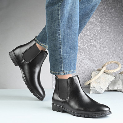 TROTUS Rich Quality|Officewear|Casualwear Boots For Men(Black , 6)