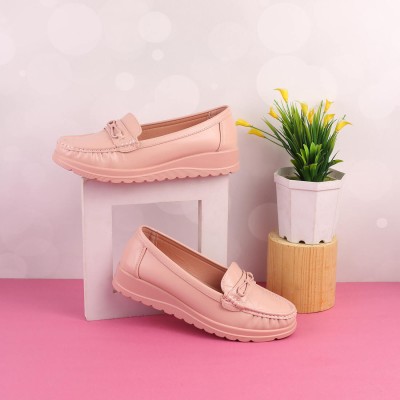 MOCHI Loafers For Women(Pink , 5)