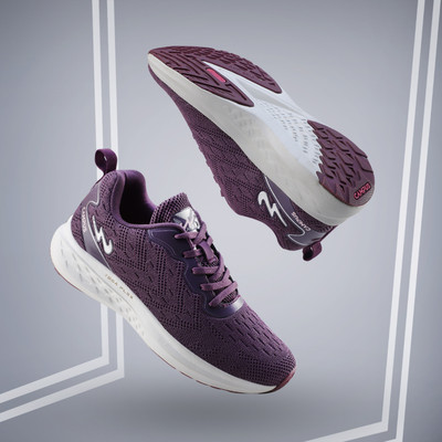 CAMPUS CAMP GABBIE Women's Sports Shoes | Comfy Insole & Durable Rubber Sole | Lace-Up Running Shoes For Women(Purple , 6)