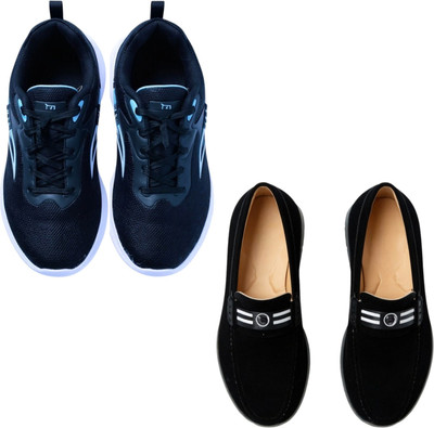 Plama Stylish Casual Shoes for Men – Perfect for Daily Wear Casuals For Men(Navy, Black , 8)