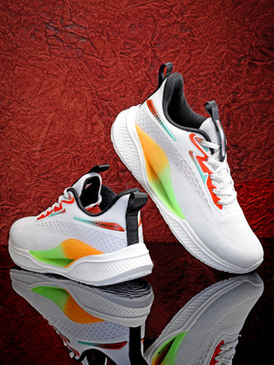 action BULLET 122 Lightweight Comfortable Extra Bouce Cushioned Running Shoes For Men(White , 8)