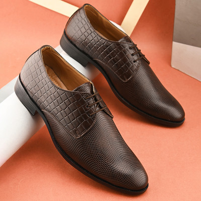 PROVOGUE Office Shoes for Men |Executive |Oficial shoes|Professional Formal Lace Up For Men(Brown , 7)