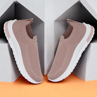 Free Kicks Comfi-Zone Soft Casual Slip On Sneakers For Women(Pink , 9)