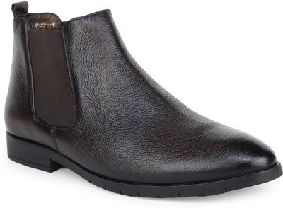Zoom Shoes Genuine Leather Chelsea Boots|Slipon & Soft Cushioned Insole for All-Day Comfort Boots For Men(Brown , 11)