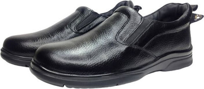 KOXA RA 727 - Weight-Less & comfortable Shoes For Men ( Genuine NDM Leather), Slip On For Men(Black , 8)