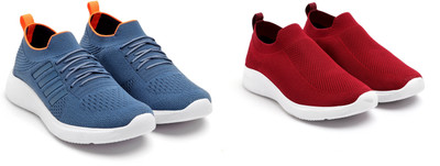 Face Stylish Sports Shoes for Men – Ideal for Running, Gym & Training Sneakers For Men(Red, Orange , 8)