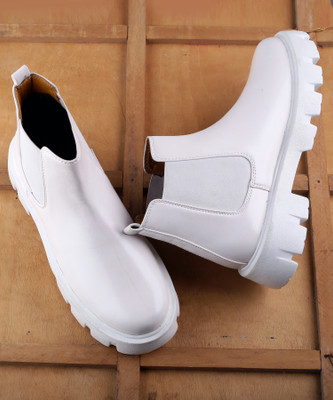 Roadster Men's Latest Casual Slip-On Chelsea Boots Boots For Men(White , 10)