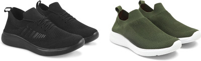 Face Stylish Sports Shoes for Men – Ideal for Running, Gym & Training Sneakers For Men(Olive, Black , 10)