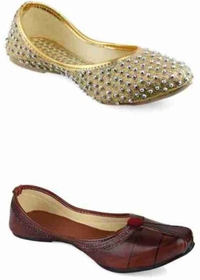 Shoe Lab Jutis For Women(Gold, Brown)