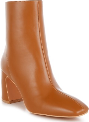 London Rag Square Toe Ankle Boots Boots For Women(Tan , 5)